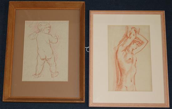 Charles Wheeler (1892-1974) Studies of infants and of a reclining woman largest 11.5 x 11in.